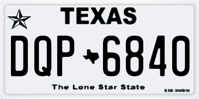 TX license plate DQP6840