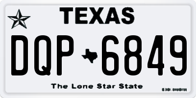 TX license plate DQP6849