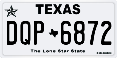 TX license plate DQP6872