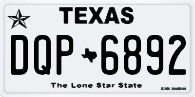 TX license plate DQP6892