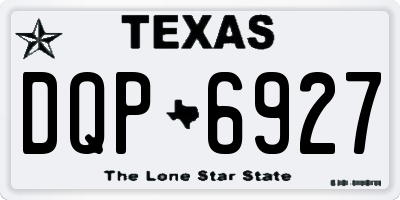 TX license plate DQP6927
