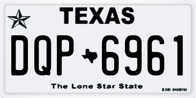 TX license plate DQP6961
