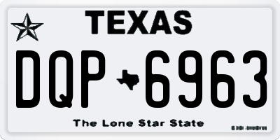 TX license plate DQP6963