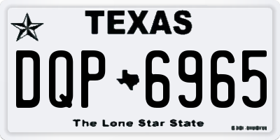 TX license plate DQP6965