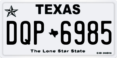 TX license plate DQP6985
