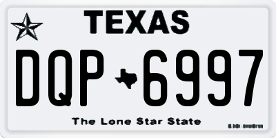 TX license plate DQP6997