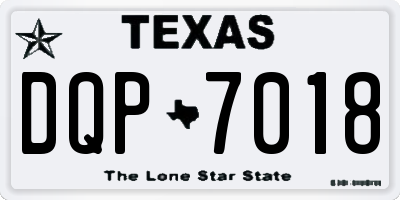 TX license plate DQP7018