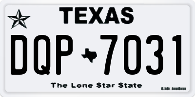 TX license plate DQP7031