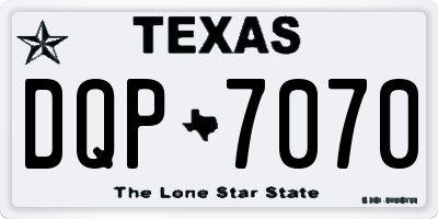 TX license plate DQP7070