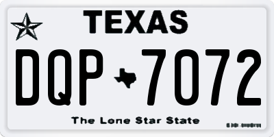 TX license plate DQP7072