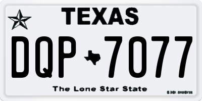 TX license plate DQP7077