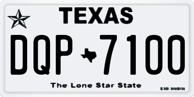 TX license plate DQP7100