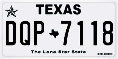 TX license plate DQP7118