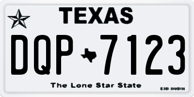 TX license plate DQP7123