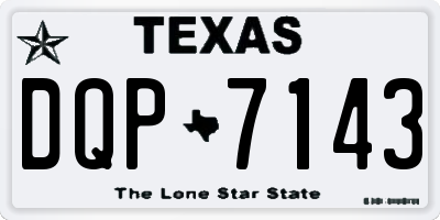 TX license plate DQP7143