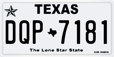 TX license plate DQP7181