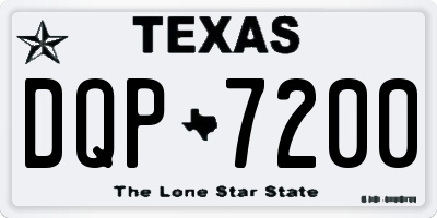 TX license plate DQP7200