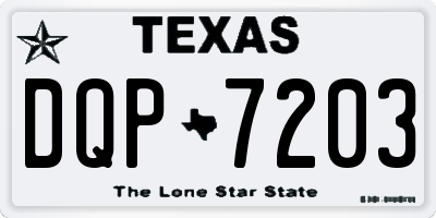 TX license plate DQP7203