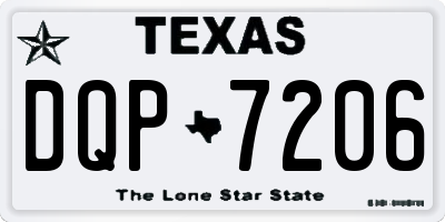 TX license plate DQP7206