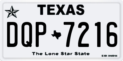 TX license plate DQP7216