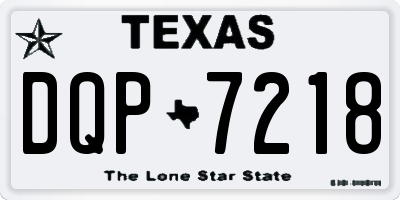 TX license plate DQP7218