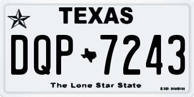TX license plate DQP7243