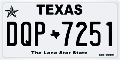 TX license plate DQP7251