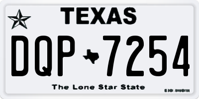 TX license plate DQP7254