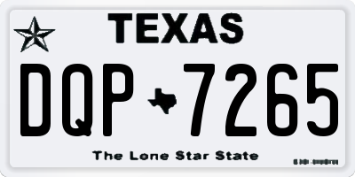 TX license plate DQP7265