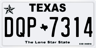 TX license plate DQP7314