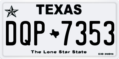 TX license plate DQP7353