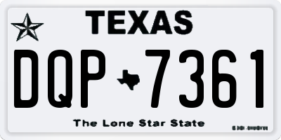 TX license plate DQP7361