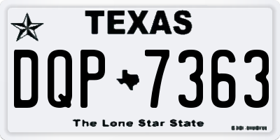 TX license plate DQP7363