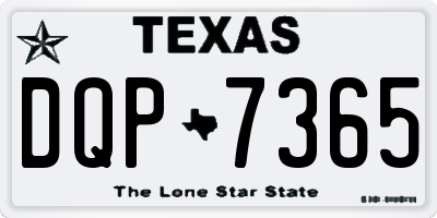 TX license plate DQP7365