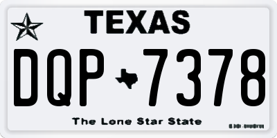 TX license plate DQP7378