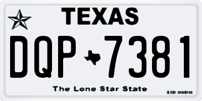 TX license plate DQP7381