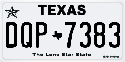 TX license plate DQP7383