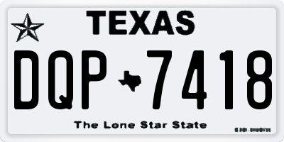 TX license plate DQP7418