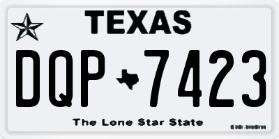 TX license plate DQP7423