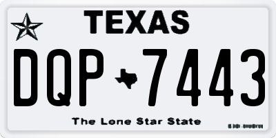 TX license plate DQP7443