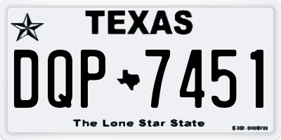 TX license plate DQP7451