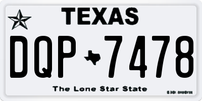 TX license plate DQP7478