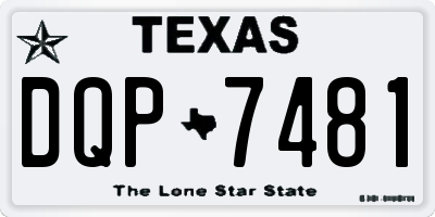 TX license plate DQP7481