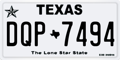 TX license plate DQP7494