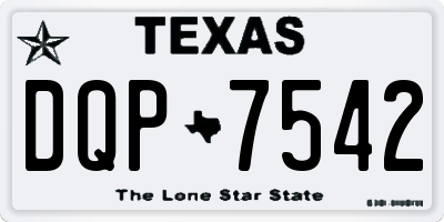 TX license plate DQP7542
