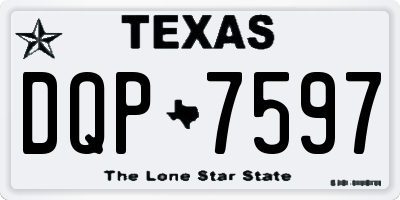 TX license plate DQP7597