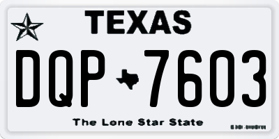 TX license plate DQP7603