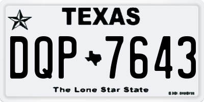 TX license plate DQP7643