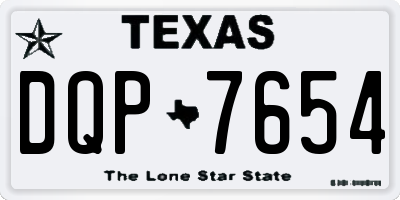 TX license plate DQP7654