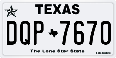 TX license plate DQP7670